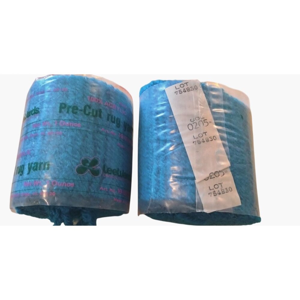 Leewards Pre Cut Rug Yarn Blue No 205 Acrylic Hook Latch France lot 2